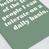 "Daily Tolerance" - Single Greeting Cards in Moss by Ashlan Berry - Close-Up