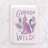 "Goooo Wild" - Single Greeting Cards in Blush by Kristen Smith - Front