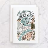 "Where the Year Leads" - Single Greeting Cards in River by Shiny Penny Studio - Front