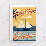 "Holy Ship!" - Single Greeting Cards in Sunny by Nam Bourassa - Front