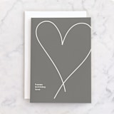 "Golden Heart on Gray" - Single Greeting Cards in Grey by Coit Creative - Front