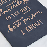 "Best Person I Know" - Single Greeting Cards in Navy by Hooray Creative - Close-Up