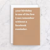 "Facebook Reminder" - Single Greeting Cards in Apricot by Kayla Dawson - Front