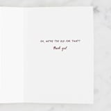 "Too Old" - Single Greeting Cards in Rainbow by Shari Margolin - Interior