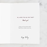 "Too Old" - Single Greeting Cards in Rainbow by Shari Margolin - Customizable Interior Example