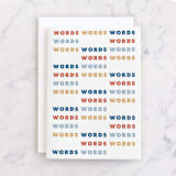 "words words words" - Single Greeting Cards in Royal by Kamala Nahas - Front