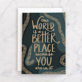 "Better Place" - Single Greeting Cards in Evergreen by Lauren Jinhee - Front