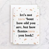 "fantastaco" - Single Greeting Cards in Black Olive by Tanya Lee of Frooted Design - Front