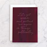 "Wine: something we can both agree on" - Single Greeting Cards in Mixed Berry by Violet and Mae - Front