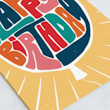 "Retro Balloon" - Single Greeting Cards in Sunny by Kristen Knechtel - Close-Up