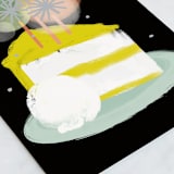 "candle cake slice" - Single Greeting Cards in Ink by Rebecca Durflinger - Close-Up