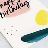 "Birthday Doodles" - Single Greeting Cards in Beige by Lindsay Megahed - Close-Up