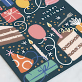 "All the Birthday" - Single Greeting Cards in Navy by Alethea and Ruth - Close-Up