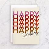 "Retro Type" - Single Greeting Cards in Taupe by Morgan Kendall - Front