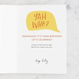 "Knock Knock Birthday" - Single Greeting Cards in Mint by Alicia Schultz - Customizable Interior Example