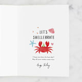 "Holy Crab" - Single Greeting Cards in Ocean by Cindy Chu - Customizable Interior Example