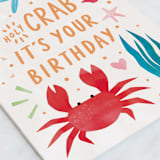 "Holy Crab" - Single Greeting Cards in Ocean by Cindy Chu - Close-Up