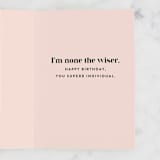 "None the wiser" - Single Greeting Cards in Royal Blue by Catherine Culvenor - Interior