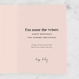 "None the wiser" - Single Greeting Cards in Royal Blue by Catherine Culvenor - Customizable Interior Example