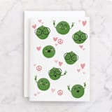 "Peas and Love" - Single Greeting Cards in Peas by Jessie Steury - Front