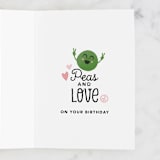 "Peas and Love" - Single Greeting Cards in Peas by Jessie Steury - Interior