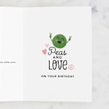 "Peas and Love" - Single Greeting Cards in Peas by Jessie Steury - Customizable Interior Example