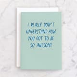 "so awesome" - Single Greeting Cards in Aqua by JoAnn Jinks - Front