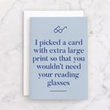 "extra large print" - Single Greeting Cards in Pool by Tanya Lee of Frooted Design - Front