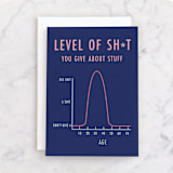"level of sh**" - Single Greeting Cards in Navy by Deborah Chou - Front