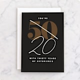 "Not 50" - Single Greeting Cards in Charcoal by Creo Study - Front