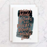 "All Yours" - Single Greeting Cards in Deep Sea by Baumbirdy - Front