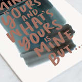 "All Yours" - Single Greeting Cards in Deep Sea by Baumbirdy - Close-Up