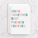 "Forever Twins" - Single Greeting Cards in Sapphire by Baumbirdy - Front