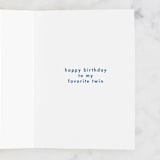 "Forever Twins" - Single Greeting Cards in Sapphire by Baumbirdy - Interior