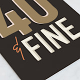 "Forty-fine" - Single Greeting Cards in Gravel by Robin Ott - Close-Up