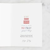 "Giraffe birthday" - Single Greeting Cards in Blush by Sabrin Deirani - Customizable Interior Example