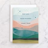"wishes" - Single Greeting Cards in Evergreen by Pixel and Hank - Front