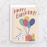 "Let's Paw-ty" - Single Greeting Cards in Cream by Pati Cascino - Front