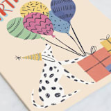 "Let's Paw-ty" - Single Greeting Cards in Cream by Pati Cascino - Close-Up