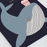 "Whaley Happy" - Single Greeting Cards in Deep Sea by Teju Reval - Close-Up