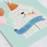 "Old Dog" - Single Greeting Cards in Mint by Ana Peake - Close-Up
