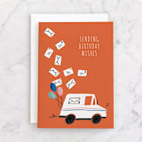 "MAIL IT IN" - Single Greeting Cards in Ochre by Meredith Ann - Front