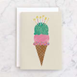 "I-scream" - Single Greeting Cards in Cream by Jen Owens - Front