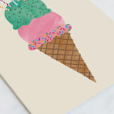 "I-scream" - Single Greeting Cards in Cream by Jen Owens - Close-Up