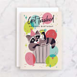 "Get Trashed" - Single Greeting Cards in Eggshell by Rebecca Smith - Front