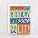 "So Lit" - Single Greeting Cards in Flax by Robert and Stella - Front