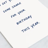"Birthday Snark" - Single Greeting Cards in Royal by Shannon Kohn - Close-Up