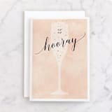 "Sip Sip Hooray Let's Celebrate" - Single Greeting Cards in Blush by Kelly Schmidt - Front