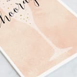 "Sip Sip Hooray Let's Celebrate" - Single Greeting Cards in Blush by Kelly Schmidt - Close-Up