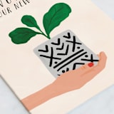 "Making myself at home" - Single Greeting Cards in Beige by Tanya Lee of Frooted Design - Close-Up
